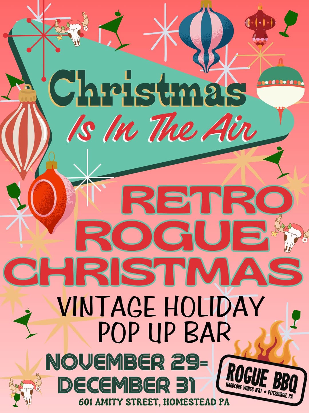 Retro Rogue Christmas Vintage Holiday Pop-Up Bar at ROGUE BBQ 5 retro