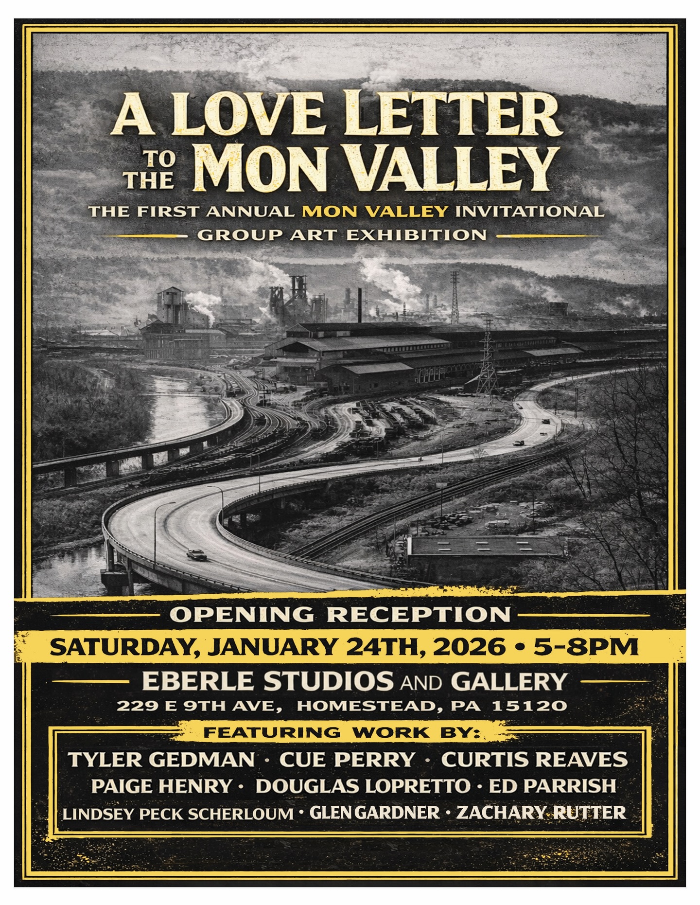 A Love Letter to the Mon Valley: Mon Valley Invitational Group Art Exhibition at Eberle Studios Homestead