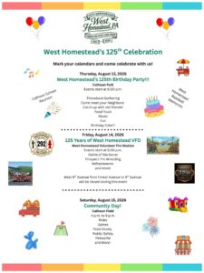 West Homestead's 125th Anniversary Celebration | Aug 13-15