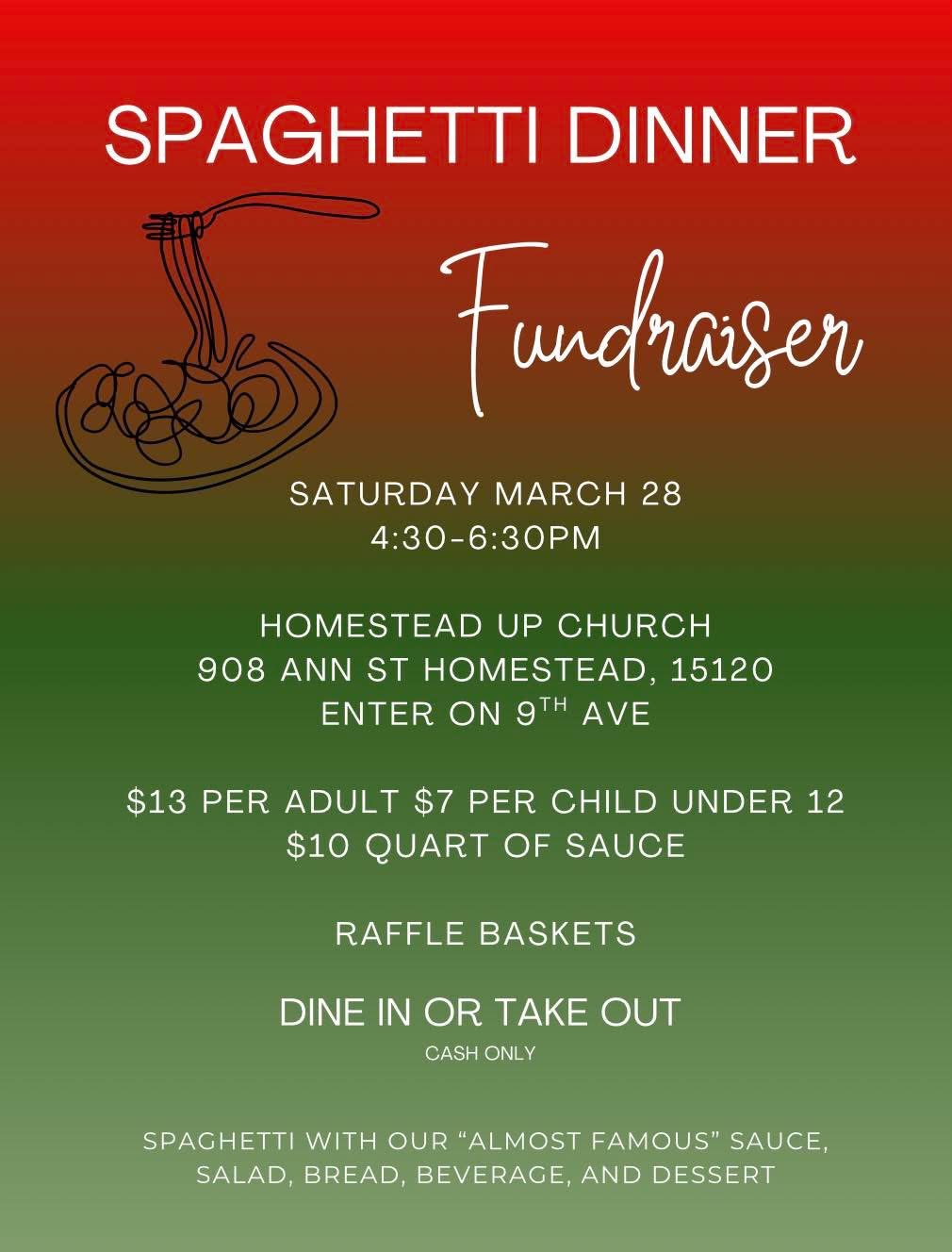 Spaghetti Fundraiser at Homestead UPMC