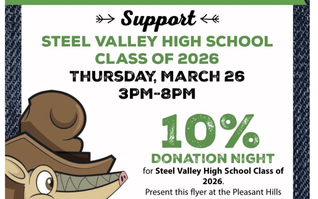 Steel Valley High School Class of 2026 Fundraiser at Texas Roadhouse West Mifflin