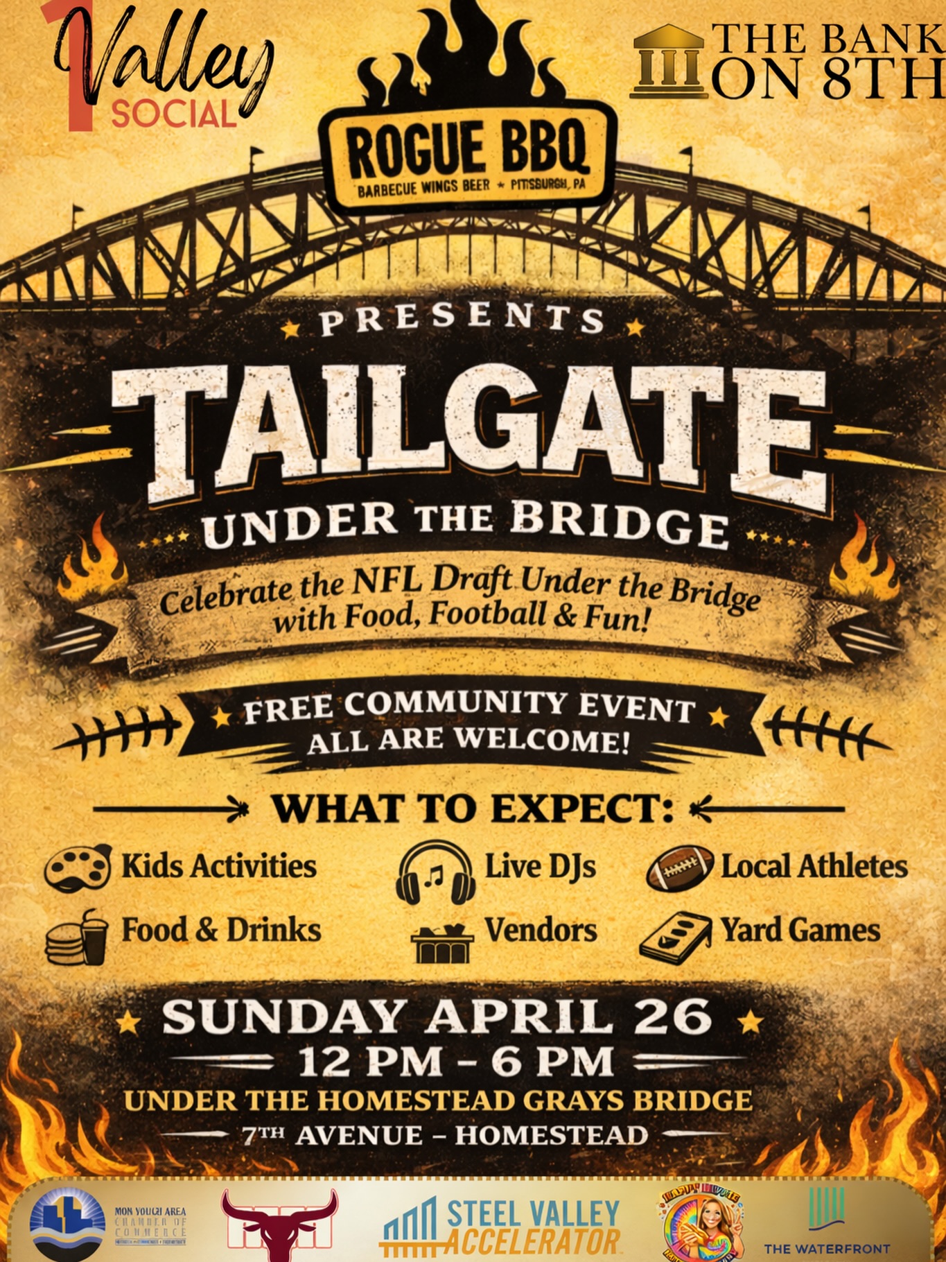 Tailgate Under the Bridge: Draft Sunday with Rogue BBQ