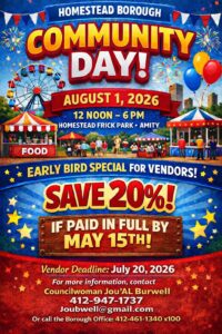 Homestead Borough Community Day 2026 | Saturday, August 1st