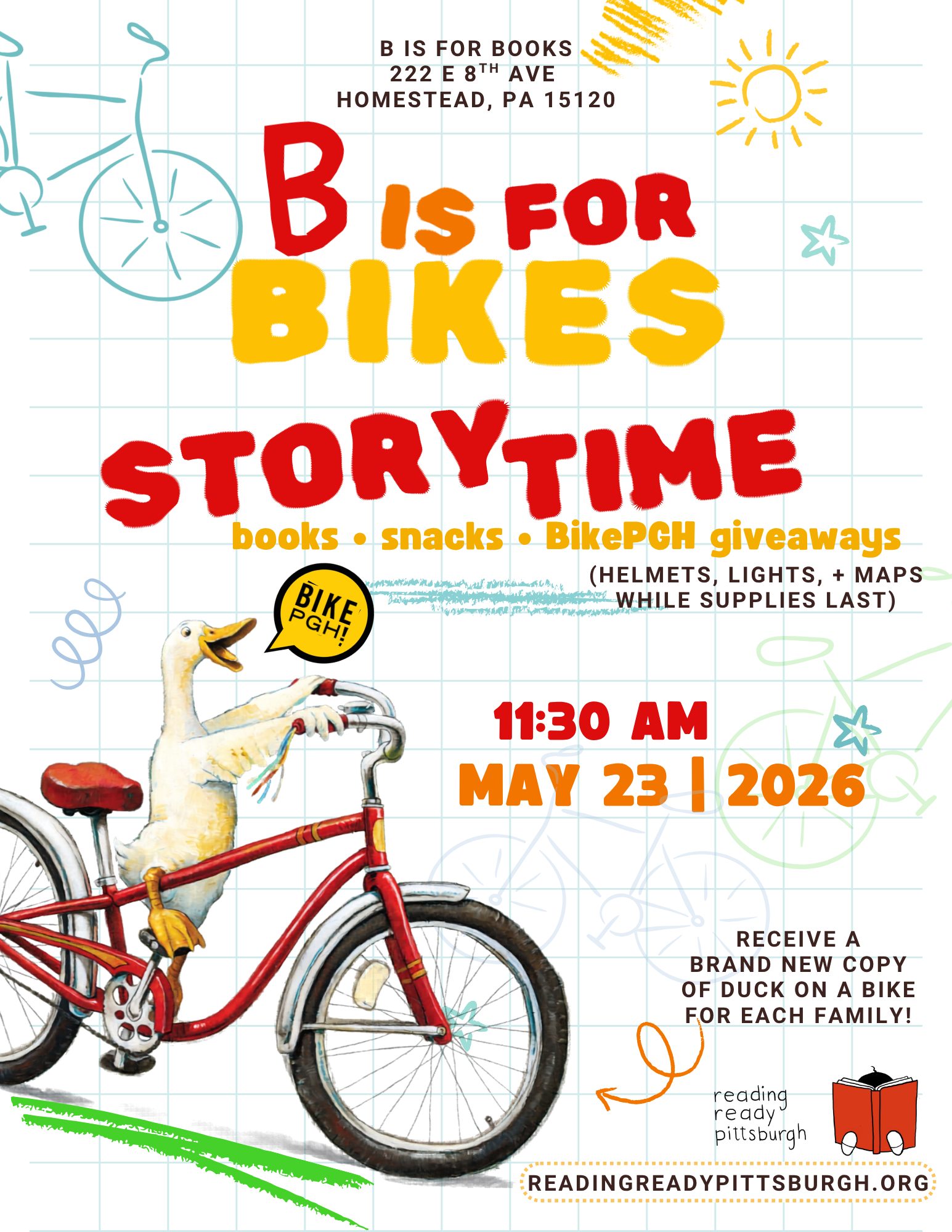 B is for Bikes DAY at B is for Books Reading Ready Pittsburgh