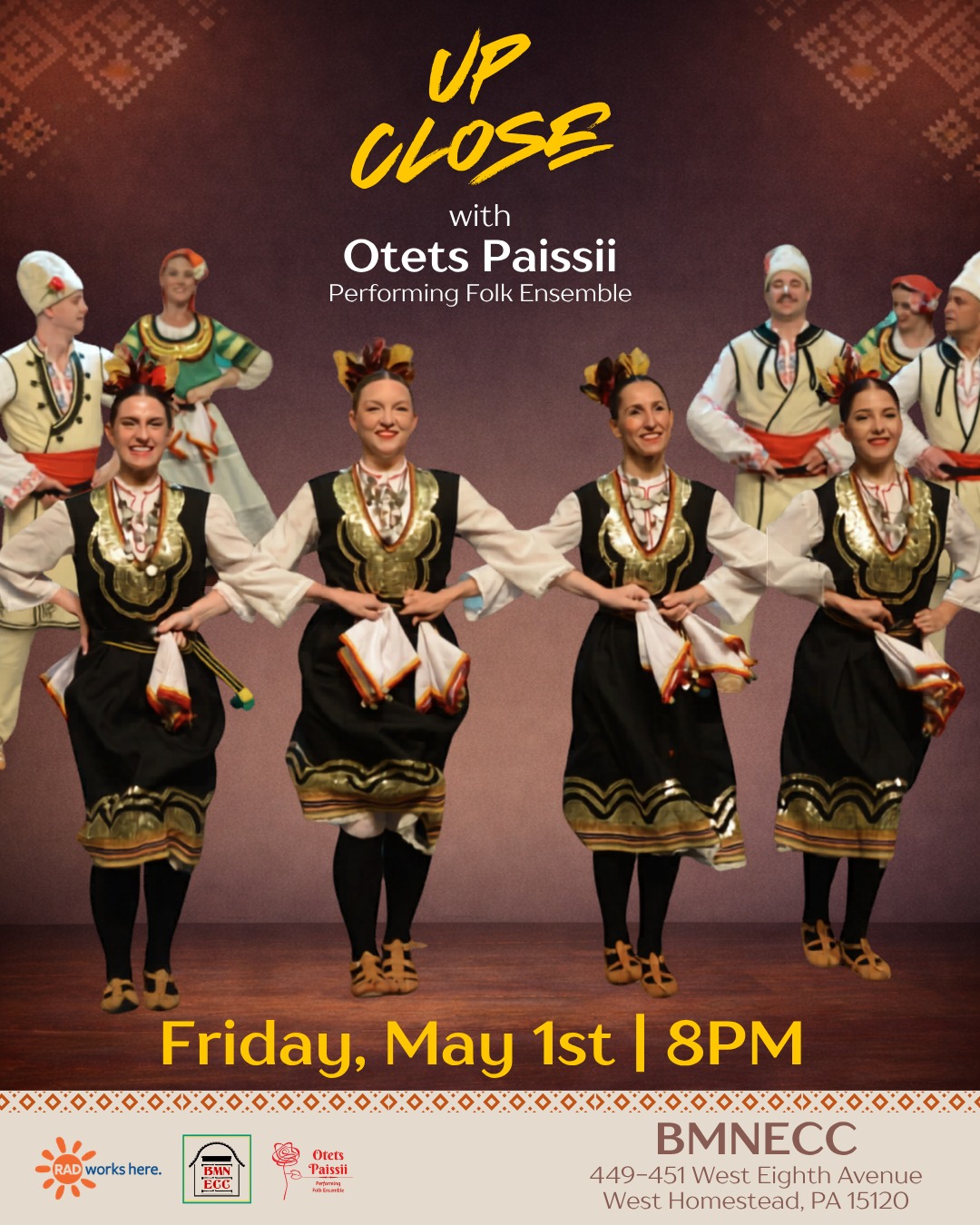Up Close with Otets Paissii: Live Folk Ensemble Performance at BMNECC Bulgarian Macedonian National Educational & Cultural Center, West Homestead