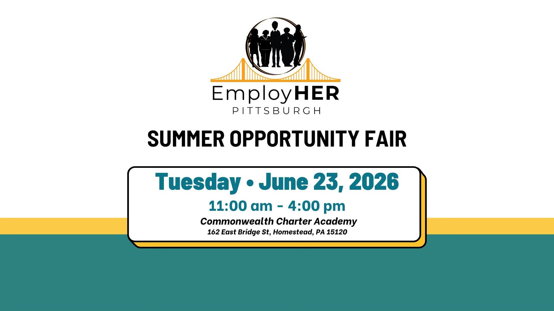 Summer EmployHER Pittsburgh Opportunity Fair at Commonwealth Charter Academy Waterfront 1 Summer EmployHER Pittsburgh Opportunity Fair