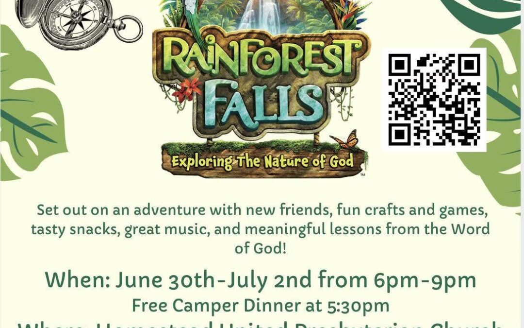 Rainforest Falls Vacation Bible School at Homestead United Presbyterian Church | June 30 – July 2