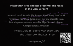 Pittsburgh Free Theater: Lughnasadh Performance at the Glitterbox Theater